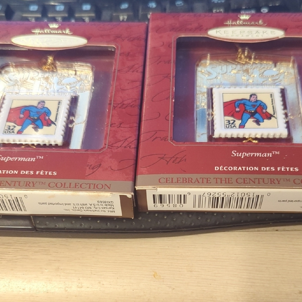 Hallmark Superman Keepsake Ornaments in Red and Blue   2 For $10 Sale